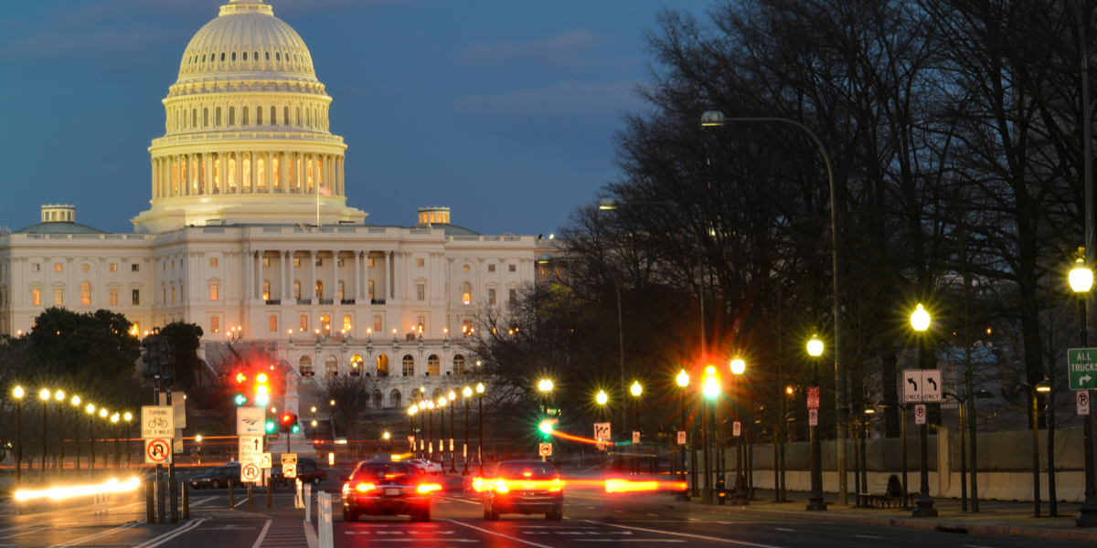 Capitol Hill at night. Capitol Hill Budget Reconciliation